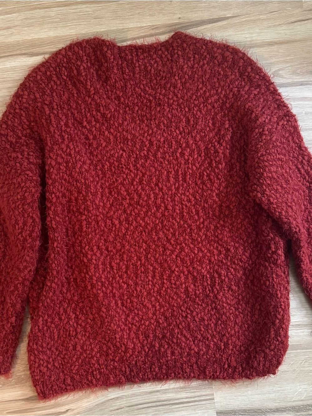Altar'd State Brick Red V-Neck Textured Knit Sweater - Picture 3 of 4